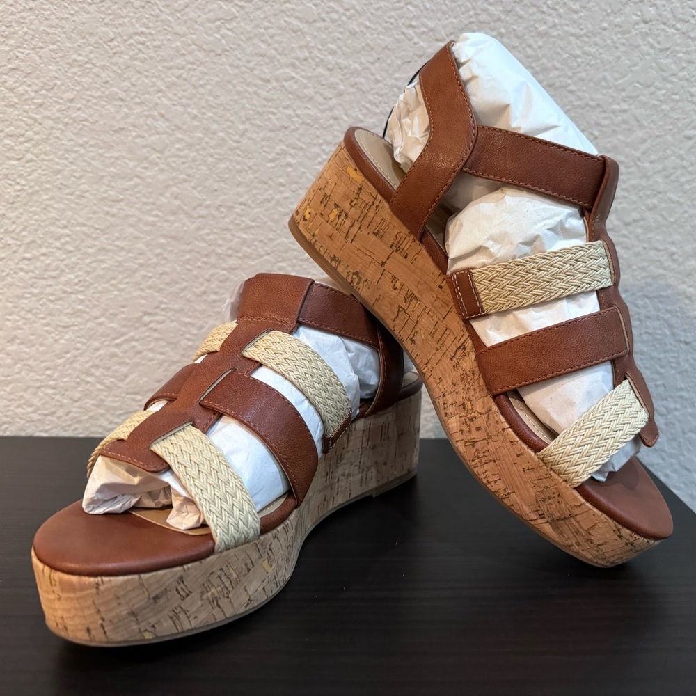 Violet and Red Capree Wedge Sandal